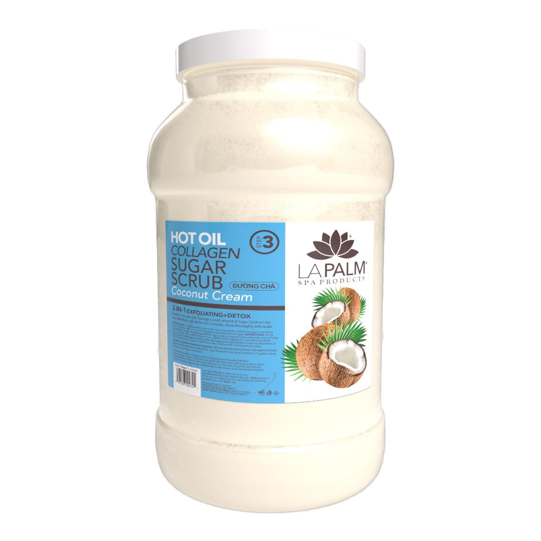 La Palm Hot Oil Sugar Scrub Coconut Cream 1 Gallon, pedicure nails, pedicure winnipeg, pedicures, top rated pedicure near me, best pedicure near me