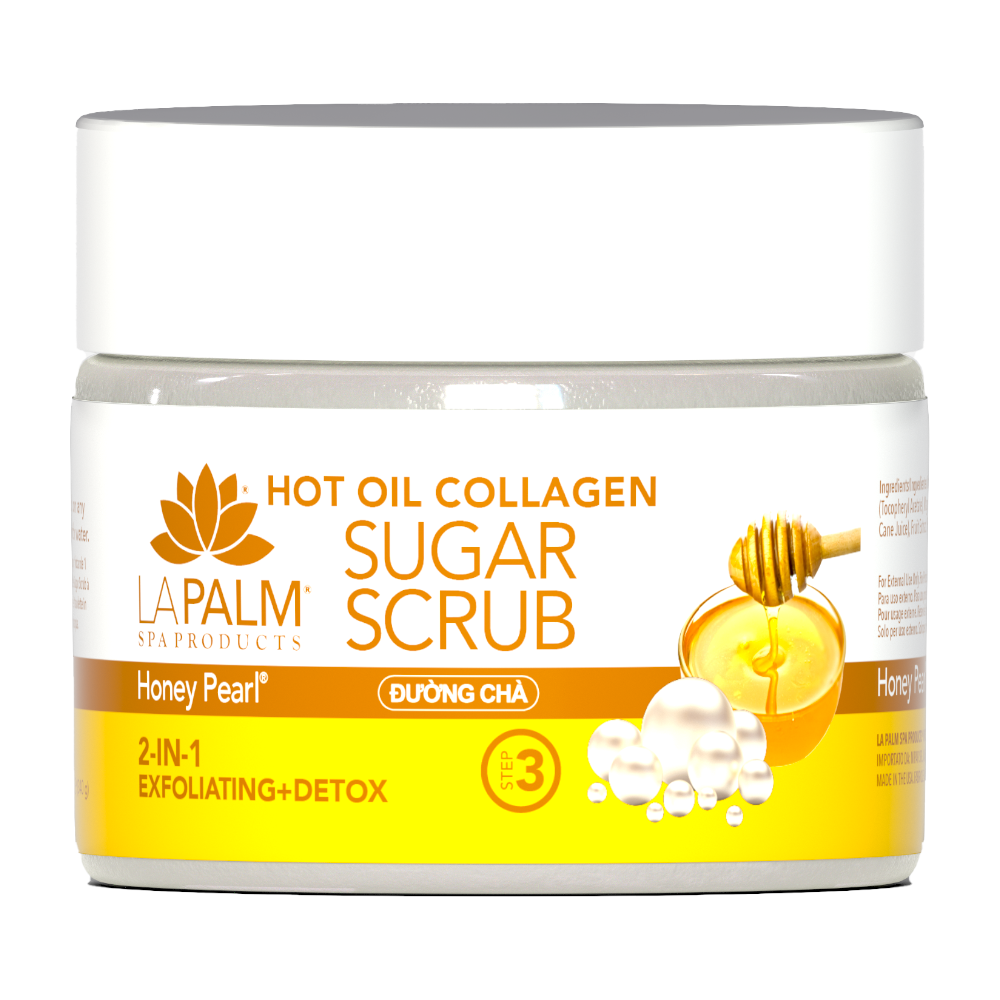 La Palm Hot Oil Sugar Scrub Honey Pearl 12oz, pedicure nails, pedicure winnipeg, pedicures, top rated pedicure near me, best pedicure near me