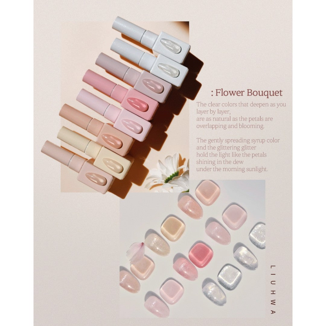 Liuhwa Hema Free Gel Polish Flower Bouquet Collection L103-110 (8pcs), secret nail supply