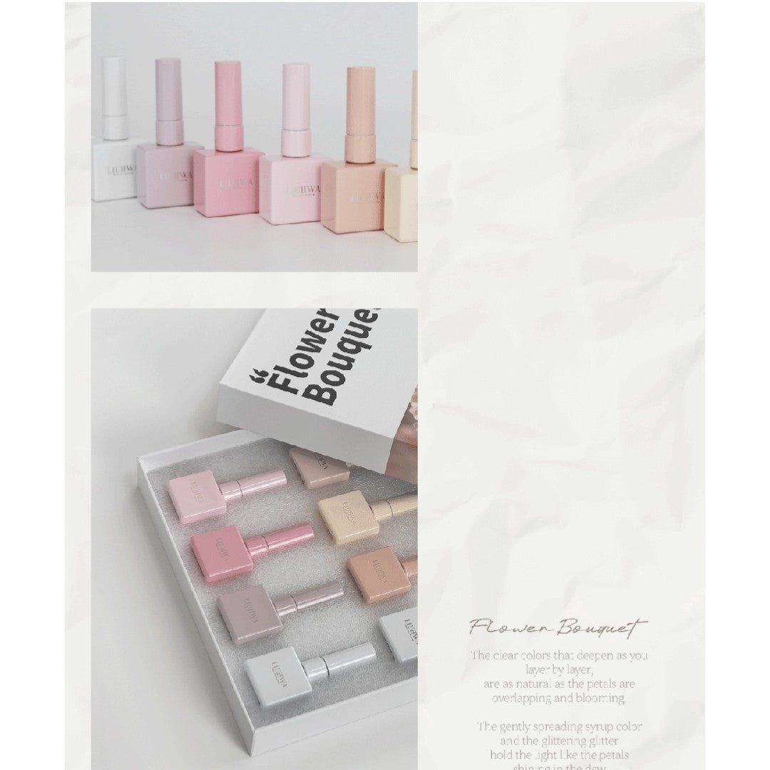 Liuhwa Hema Free Gel Polish Flower Bouquet Collection L103-110 (8pcs), secret nail supply