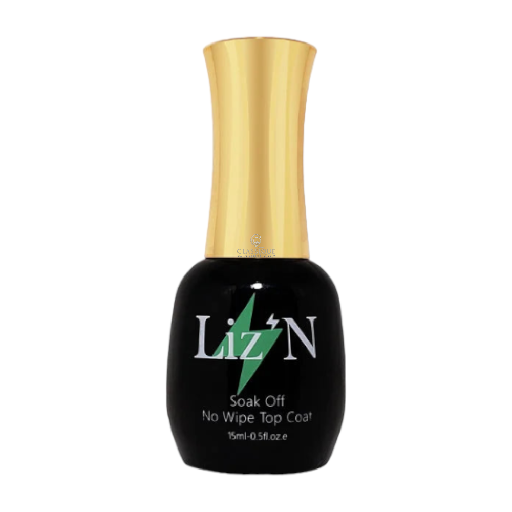 Liz'N Soak Off No Wipe Gel Top Coat 0.5oz - Extreme Shine Top Coat