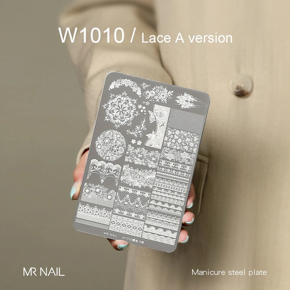 MR.NAIL Nail Art Stamping Plates - Lace A Version #W1010