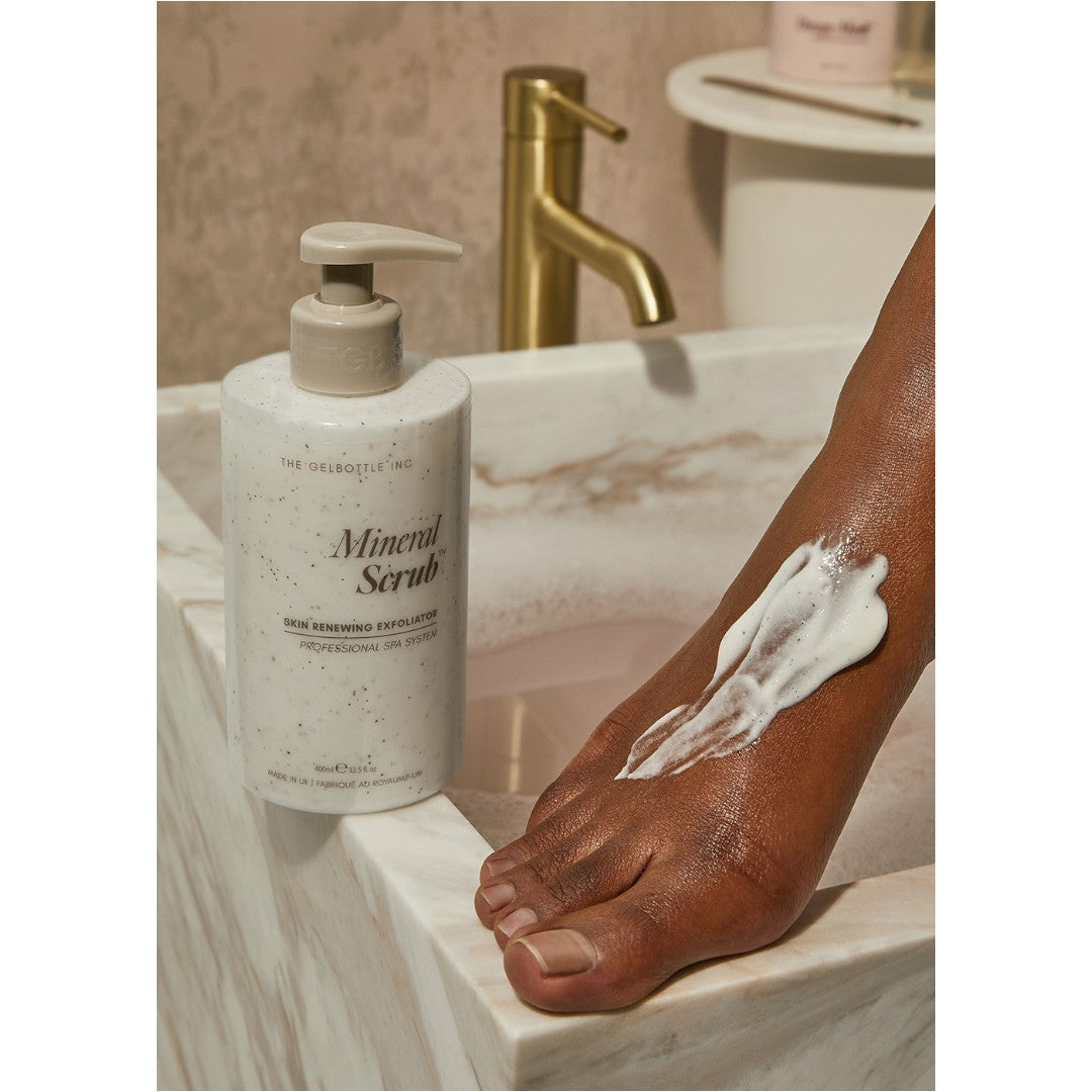 The Gel Bottle Spa Mineral body Scrub, exfoliating body scrub, good body exfoliator