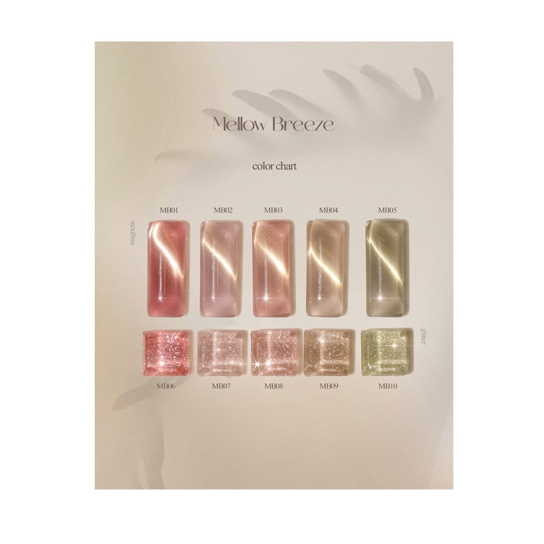 Mithmillo Cat Eye & Glitter Gel Polish - Mellow Breeze Collection #MB01-10 (10Pcs)