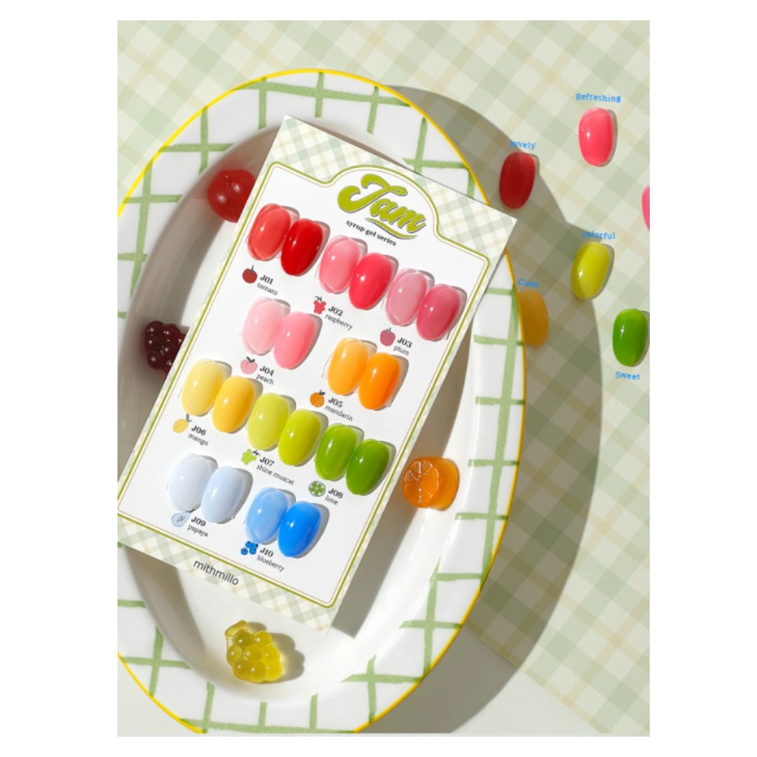 Mithmillo Non-Wipe Syrup Gel Polish - Jam Collection #J01-10 (10pcs)
