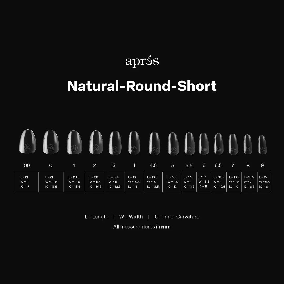 Apres Nails, Gel-X Tip Mini Box, Natural Round Short (280pcs), gel x near me