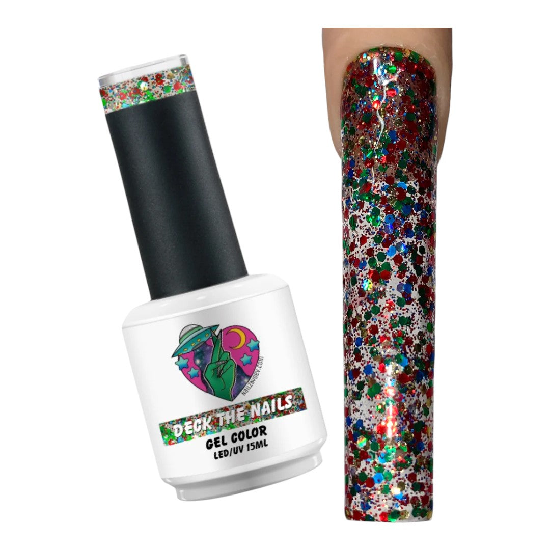Nailz By Dev Gel Polish Deck The Nails, glitter nails blue