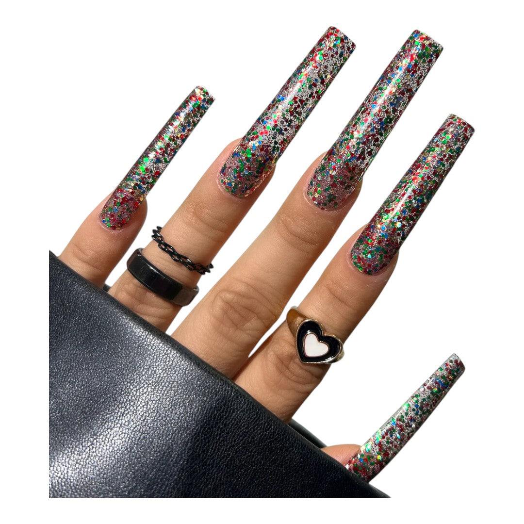 Nailz By Dev Gel Polish Deck The Nails, glitter nails blue