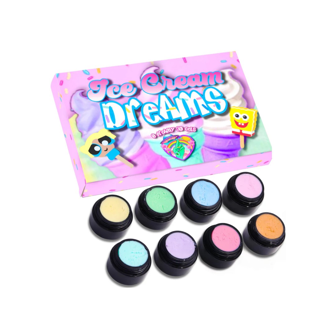 Nailz By Dev Pastel Trippy 3D Sculpting Gel - Ice Cream Dreams Collection (8pcs)