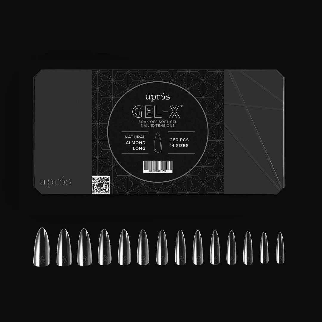 Apres Nails, Gel-X Tip Mini Box, Natural Almond Long (280pcs), gel x nail kit