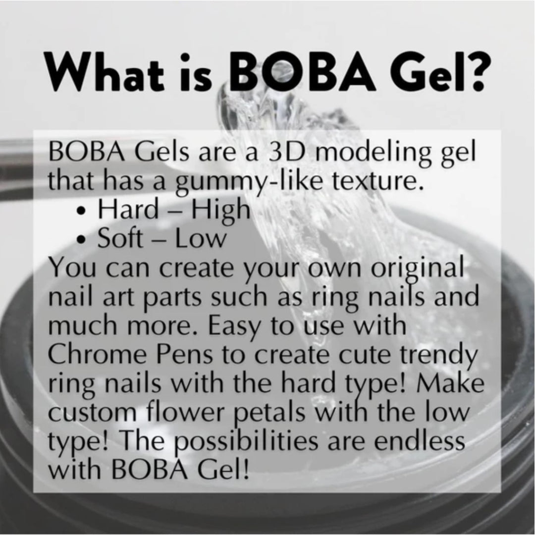 boba gel, nails with 3d art