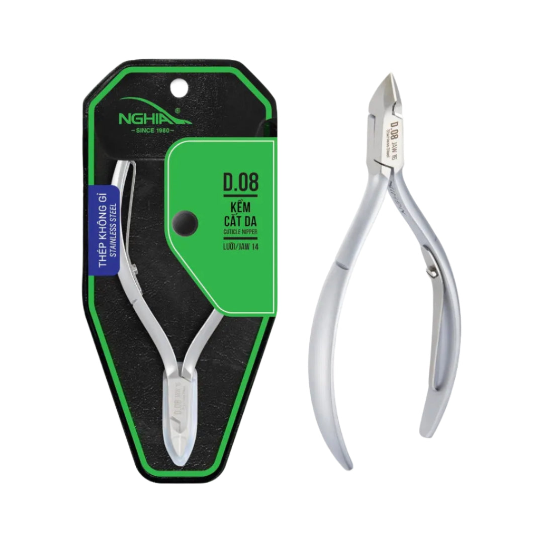 Nghia Stainless Steel Cuticle Nippers Double Spring D08-14