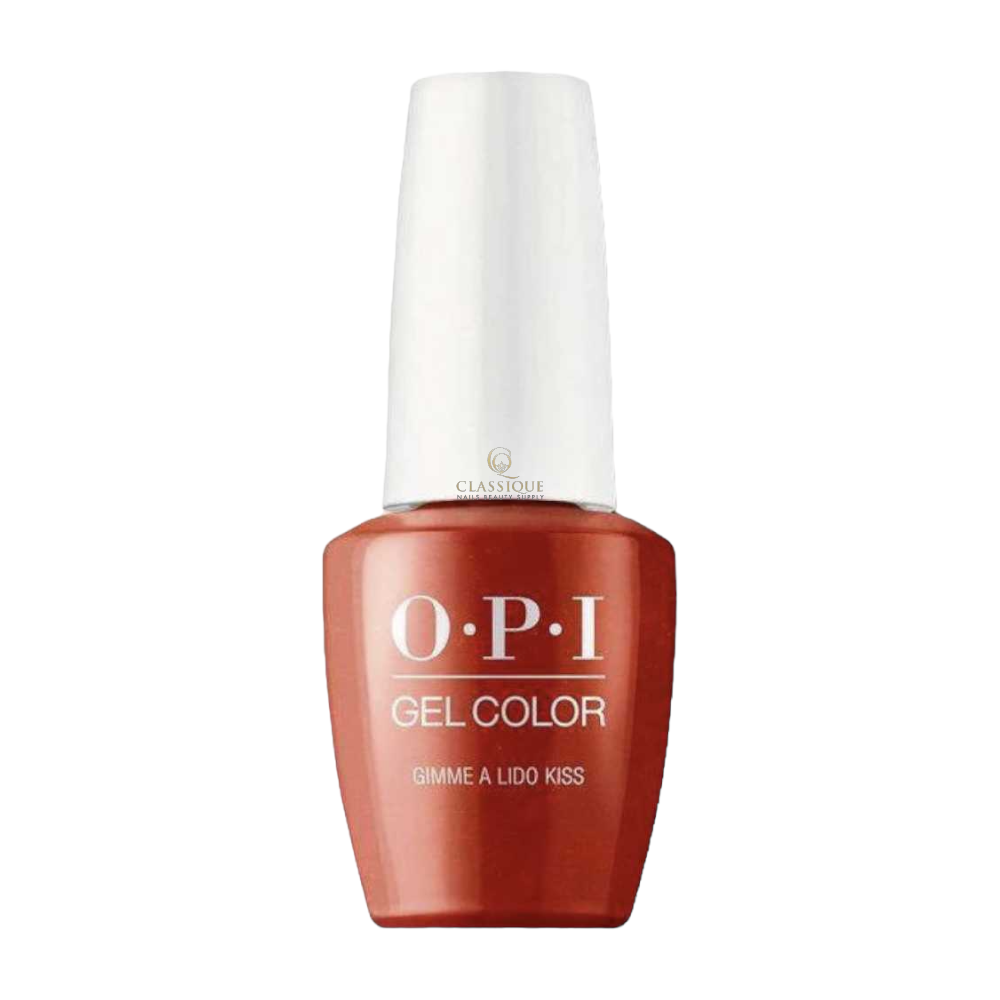kiss nails, opi gel color Gimme A Lido Kiss