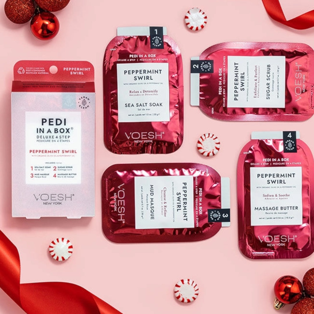 Voesh 4in1 Pedi In A Box - Peppermint Swirl