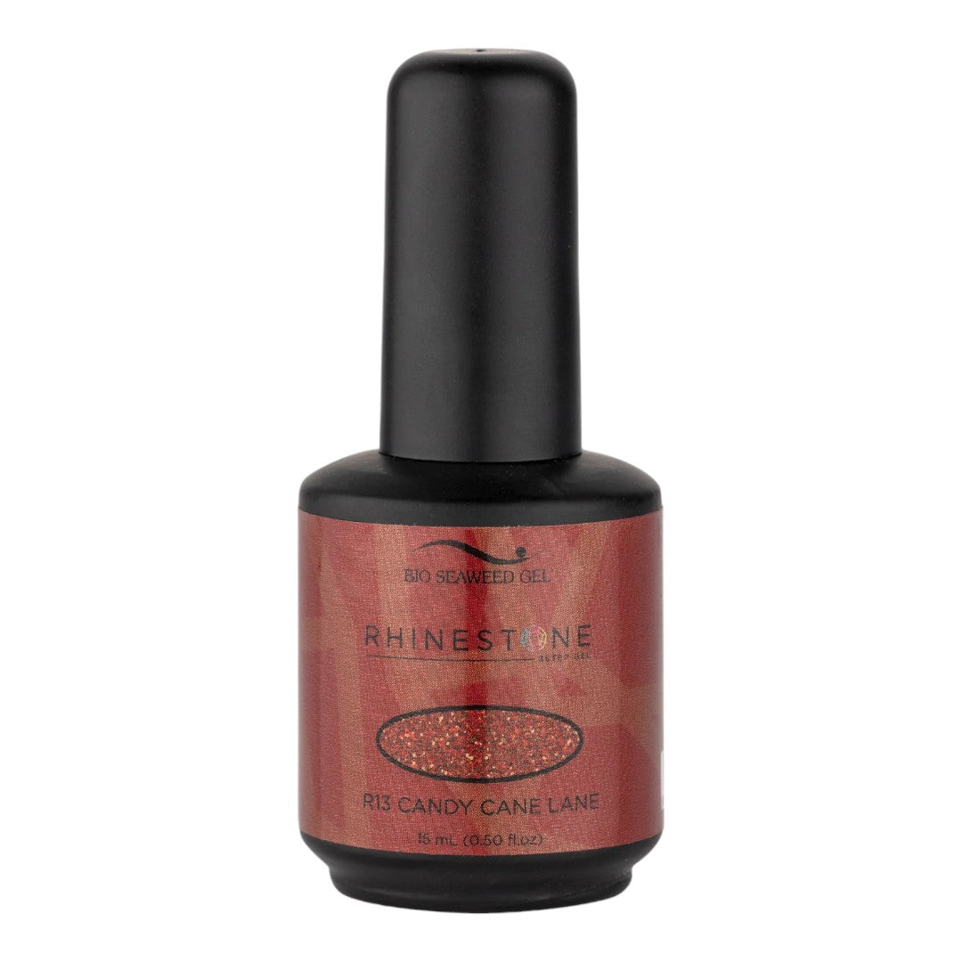 bio seaweed gel canada, soak off gel nail polish, bio seaweed gel polish, non toxic nail polish canada, Bio Seaweed Gel Rhinestone R13 Candy Cane Lane