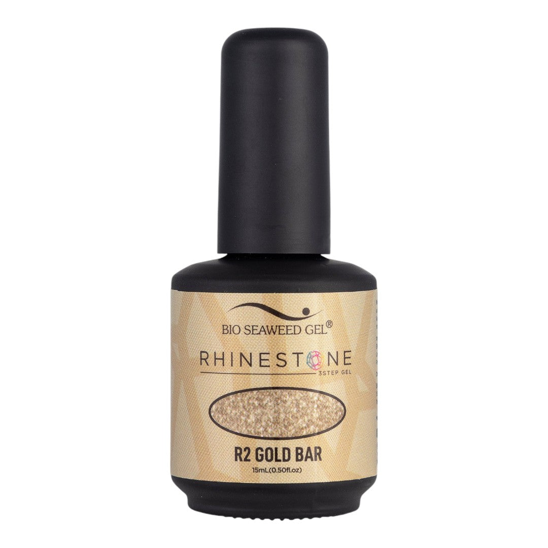 bio seaweed gel canada, soak off gel nail polish, bio seaweed gel polish, non toxic nail polish canada, Bio Seaweed Gel Rhinestone R2 Gold Bar