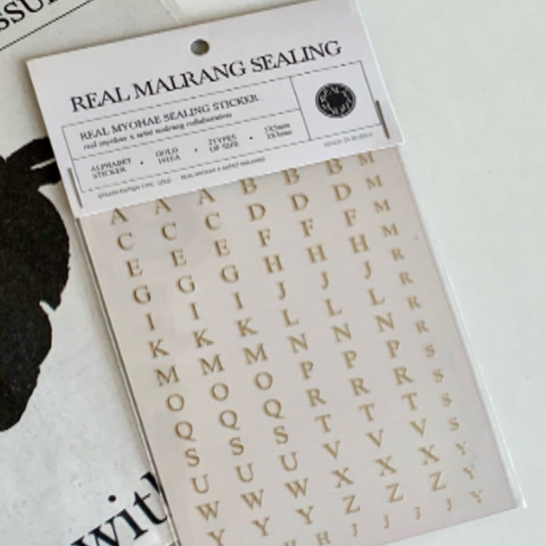 Real Myohae x Artist Malrang - Alphabet Sticker - Gold