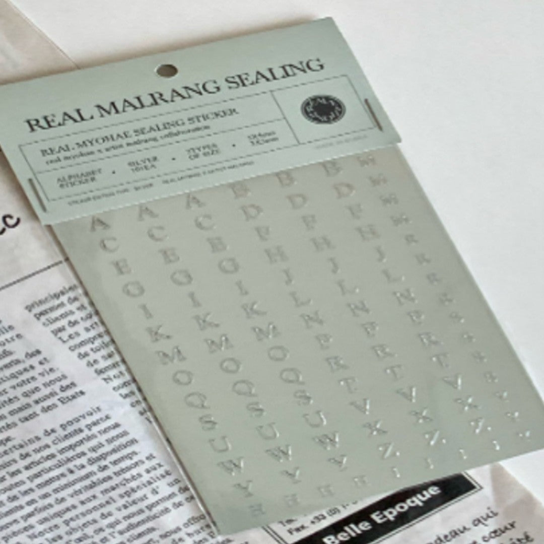 Real Myohae x Artist Malrang - Alphabet Sticker - Silver