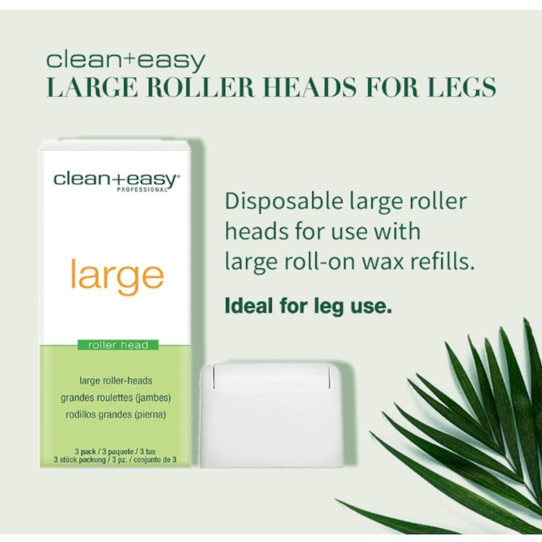Clean+Easy Large Roller Heads for Roll on Wax (Pack of 24), wax stick for hair