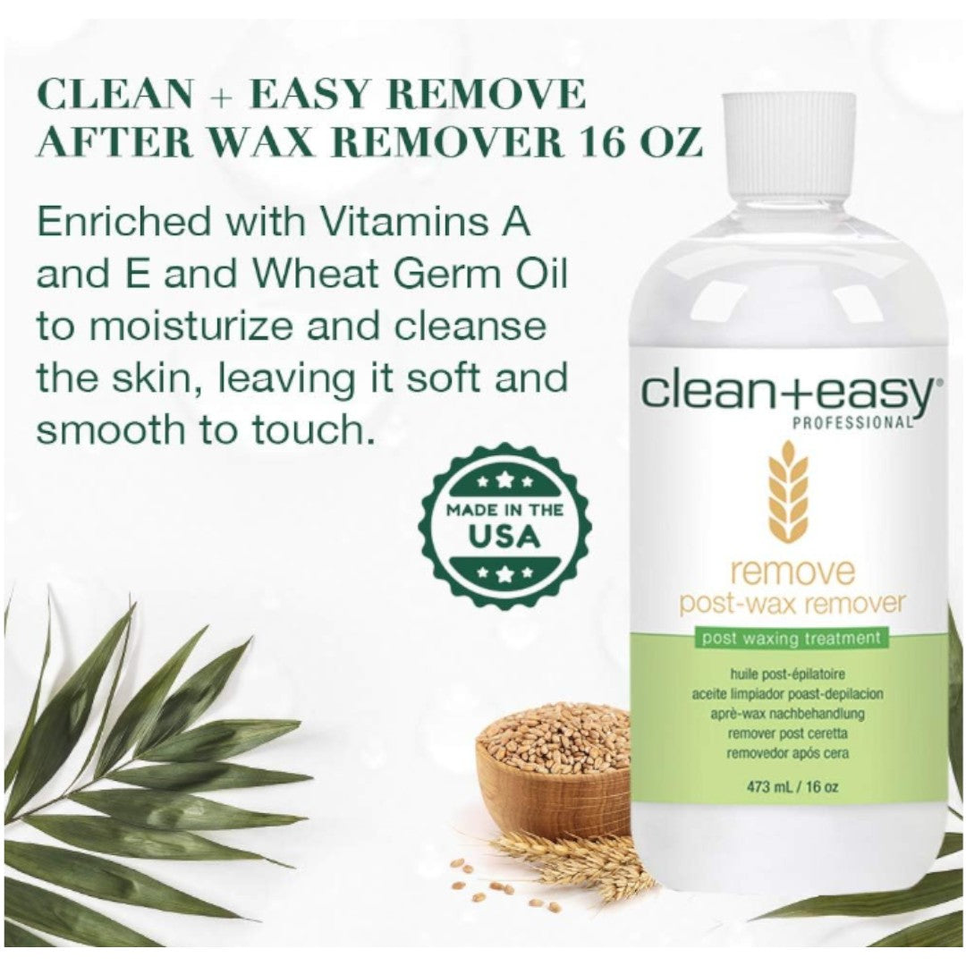 Clean+Easy Remove After Wax Cleanser for Hair Removal 16oz, hair wax hair