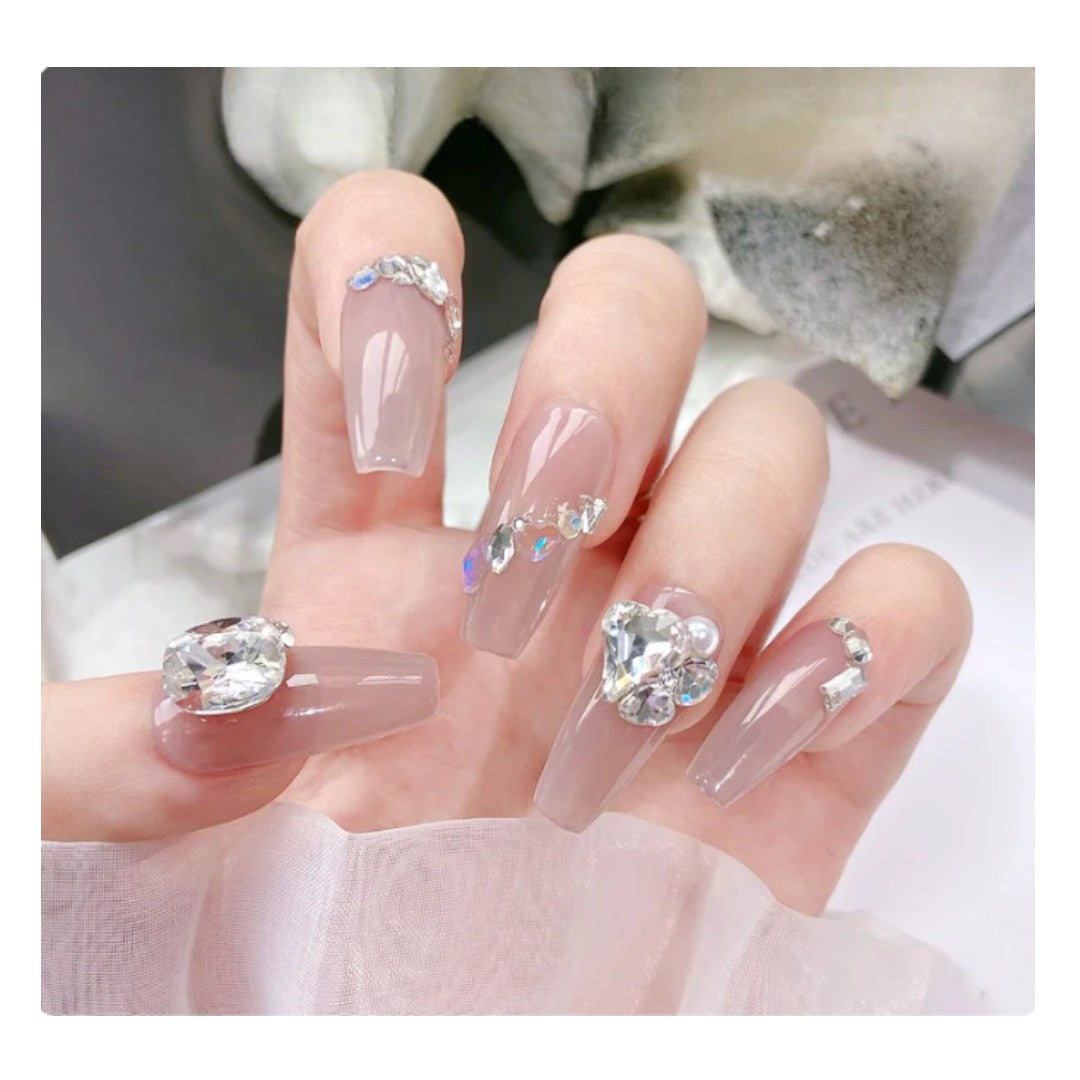CNBS Nail Charms - White Crystal Clusters 5pcs