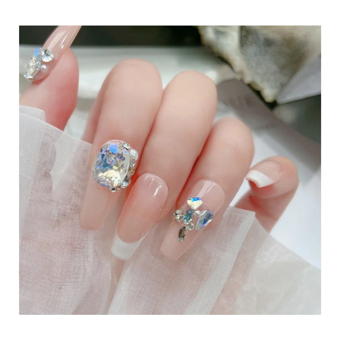 CNBS Nail Charms - White Crystal Clusters 5pcs