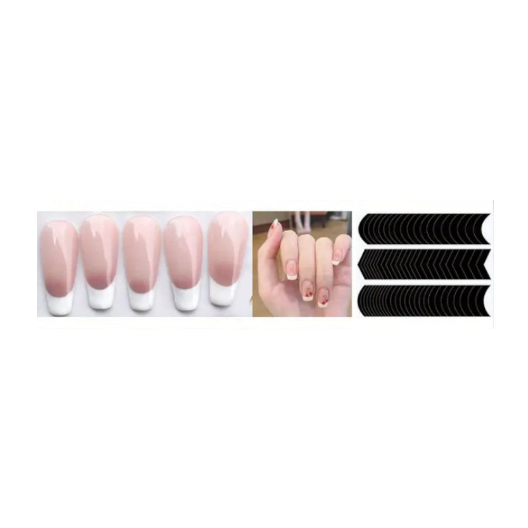 uv gel nail sticker, CNBS French Tip Nail Guides, nails french pink