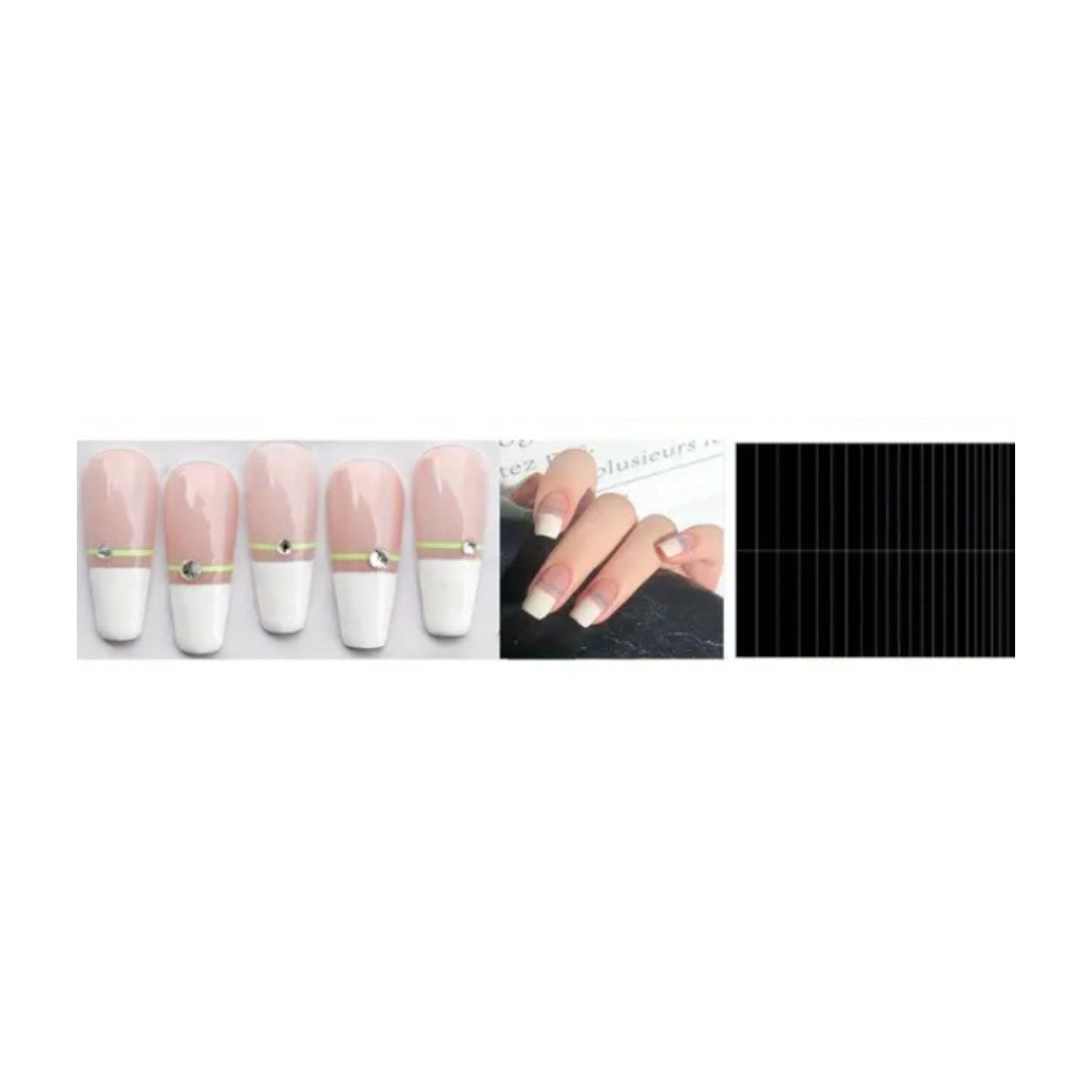 uv gel nail sticker, CNBS French Tip Nail Guides, nails french pink