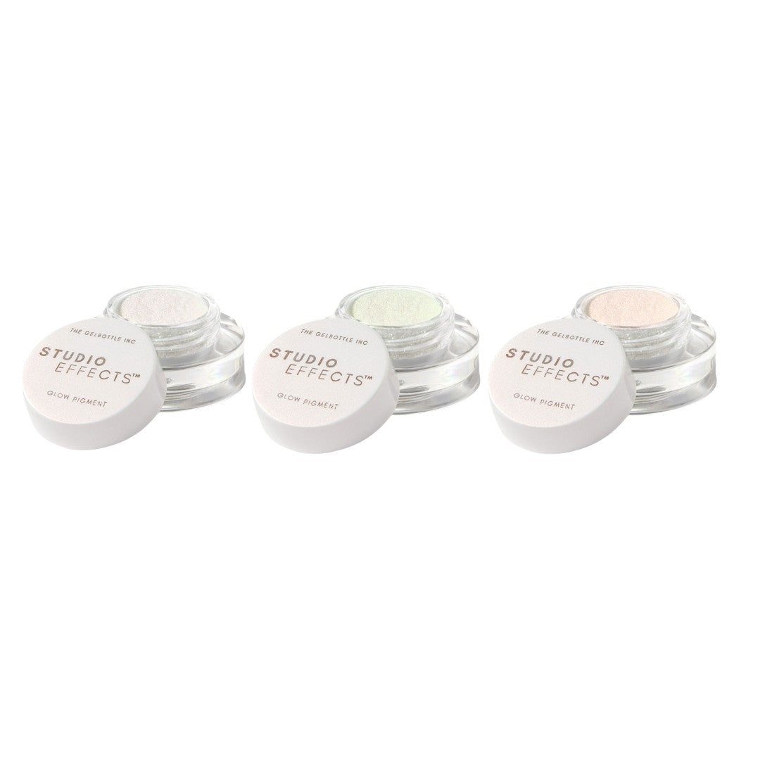 The GelBottle Glow In The Dark pigment Collection, glow in the dark powder, glow in the dark nails, halloween nails