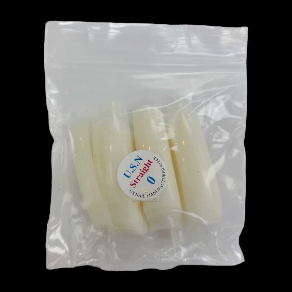 USN Nail Tips Natural Straight (Bag of 50), acrylic nail tips, nail tip shapes