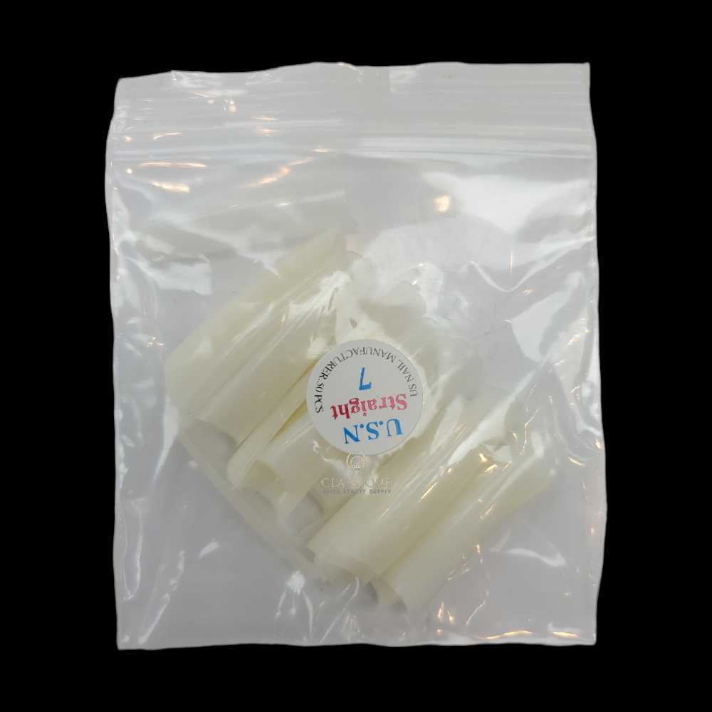 USN Nail Tips Natural Straight (Bag of 50), acrylic nail tips, nail tip shapes