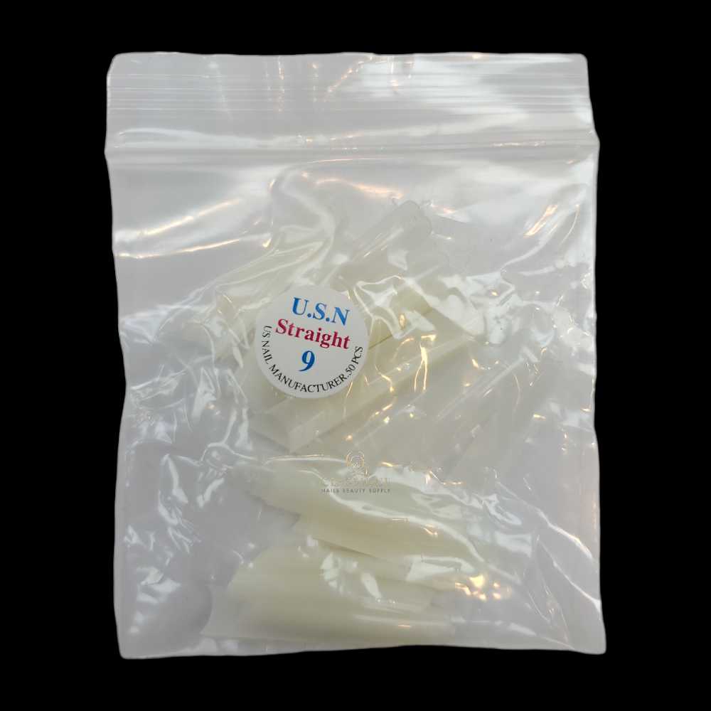 USN Nail Tips Natural Straight (Bag of 50), acrylic nail tips, nail tip shapes
