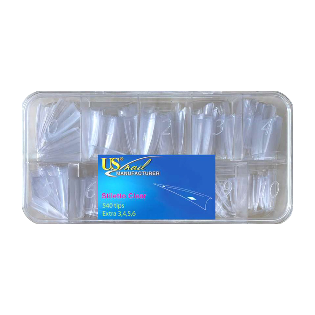 USN Acrylic Nail Tips Box Clear (540pcs), acrylic nails on short nails, acrylic nail
