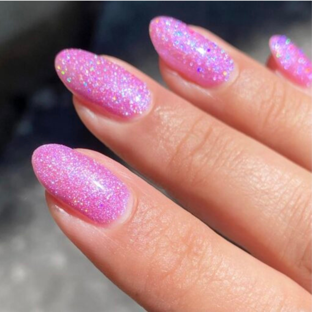DND DC Mermaid 242 Powder Pink - Pink Holographic Gel Polish