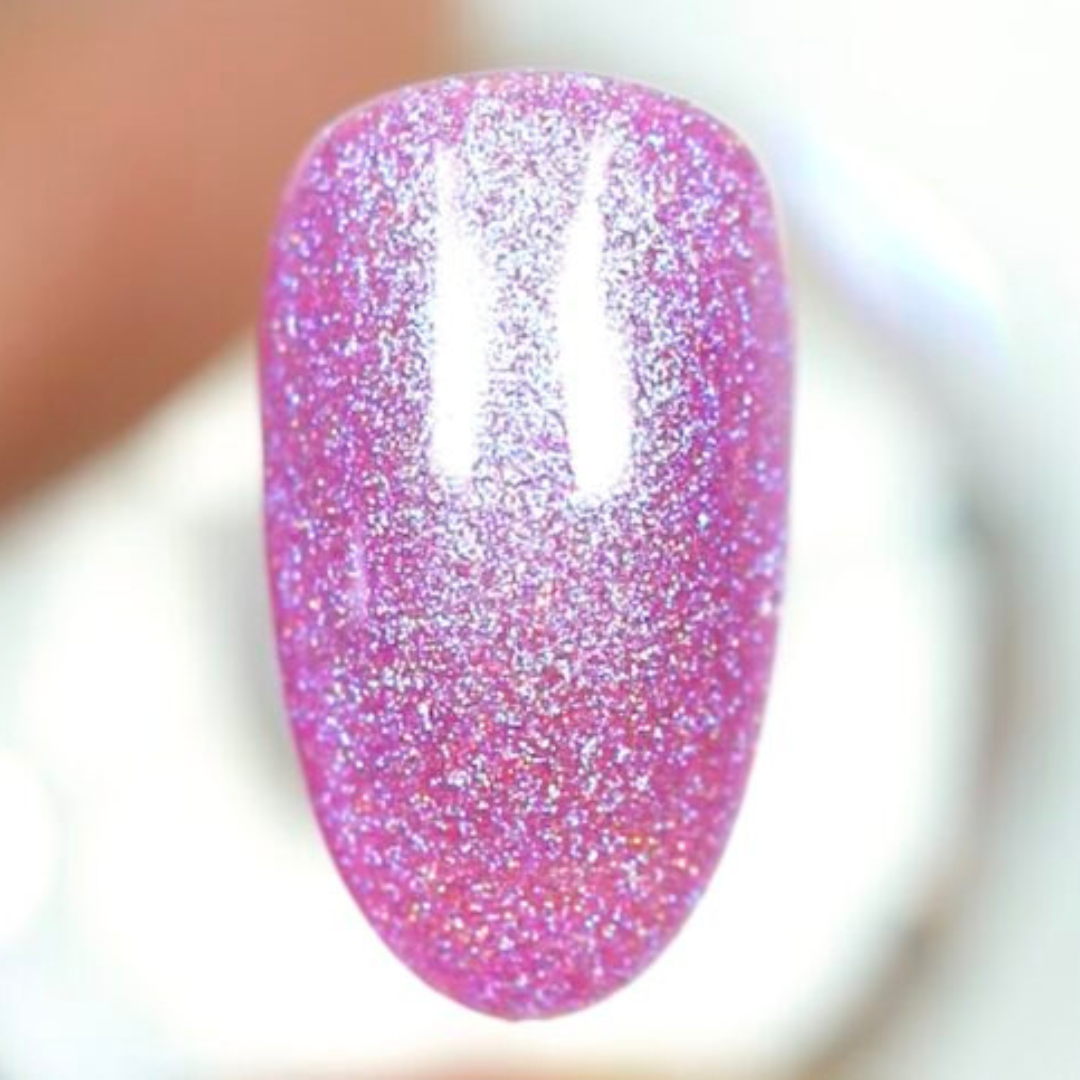 DND DC Mermaid 242 Powder Pink - Pink Holographic Gel Polish