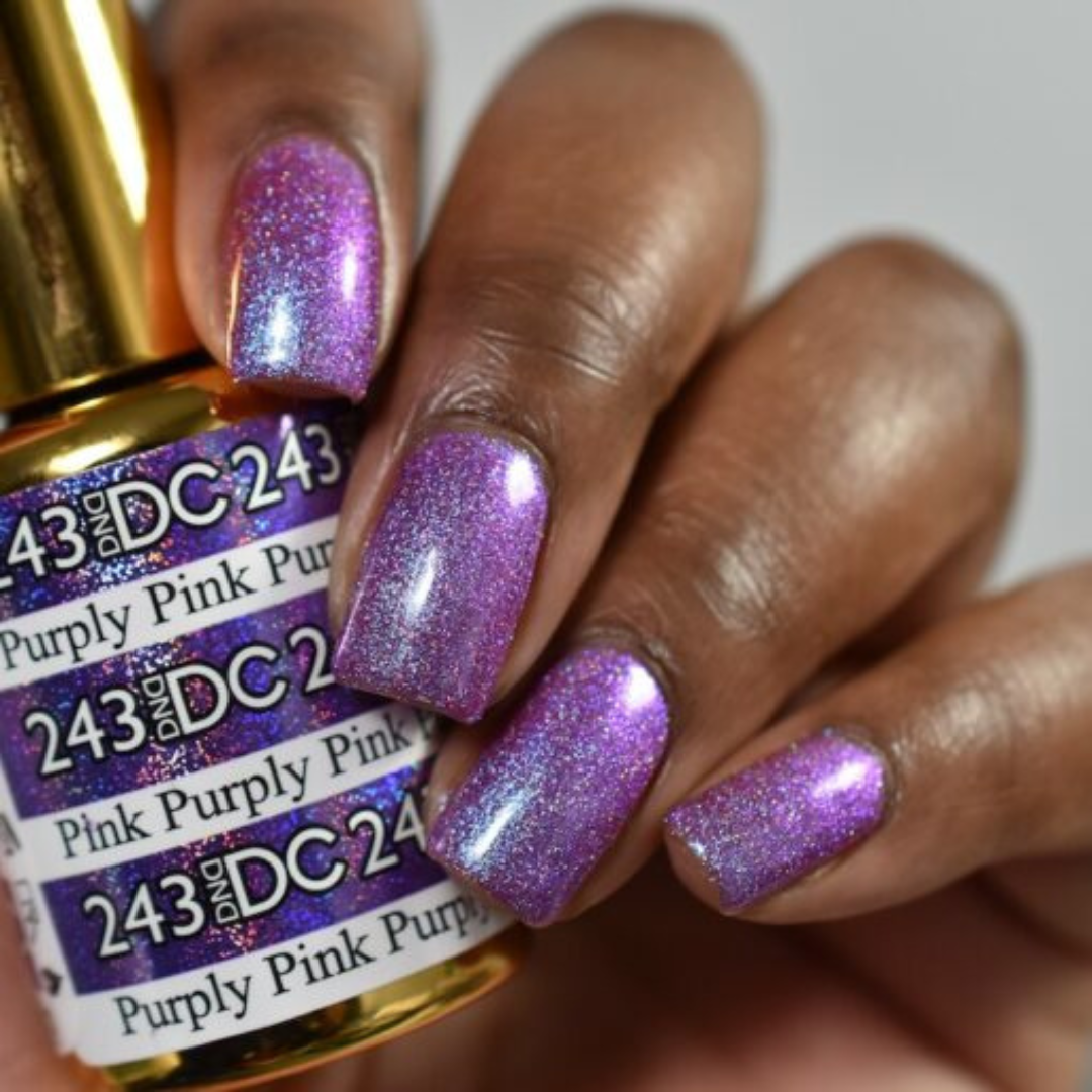 DND DC Mermaid 243 Puppy Pink - Sparkling Glitter Gel Polish