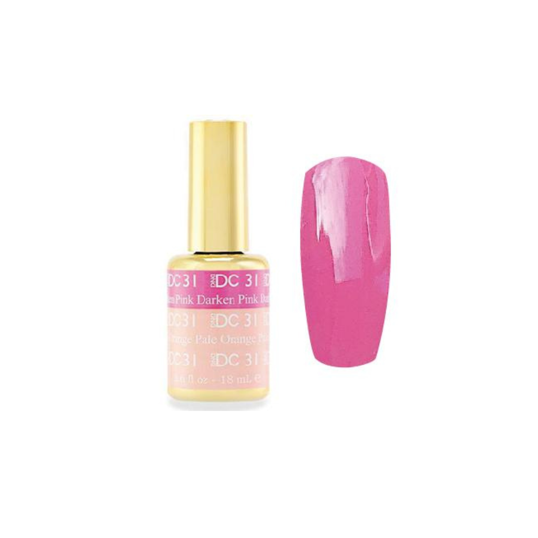 DND DC Mood Color Changing Nail Polish 31, Darken Pink Pale Orange, color changing nail polish, nail polish changes color, colour changing nail polish