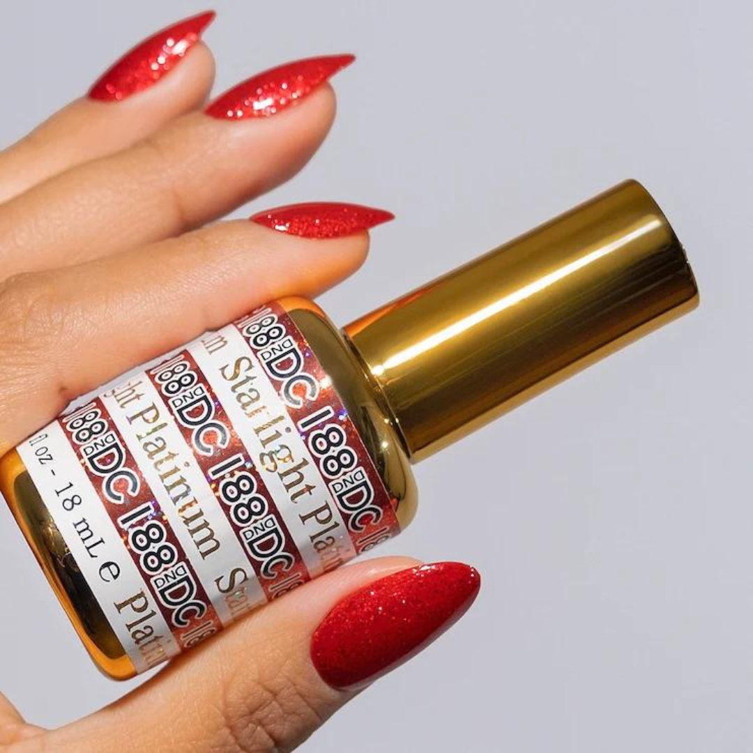 DND DC Platinum 188 Starlight - Metallic Glitter Gel Polish