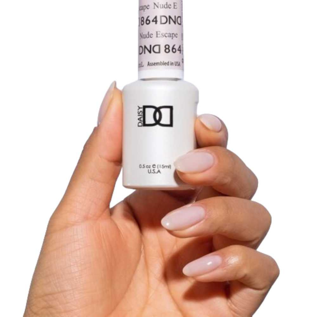 dnd sheer collection, sheer nail polish, gel polish, regular nail polish, dnd nail lacquer, 864 Nude Escape, nail salon ladner