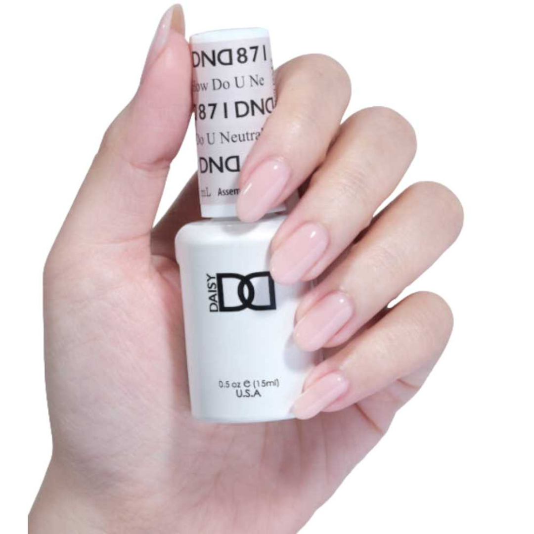 dnd sheer collection, sheer nail polish, gel polish, regular nail polish, dnd nail lacquer, 871 How Do U Neutral?, nail salon ile perrot