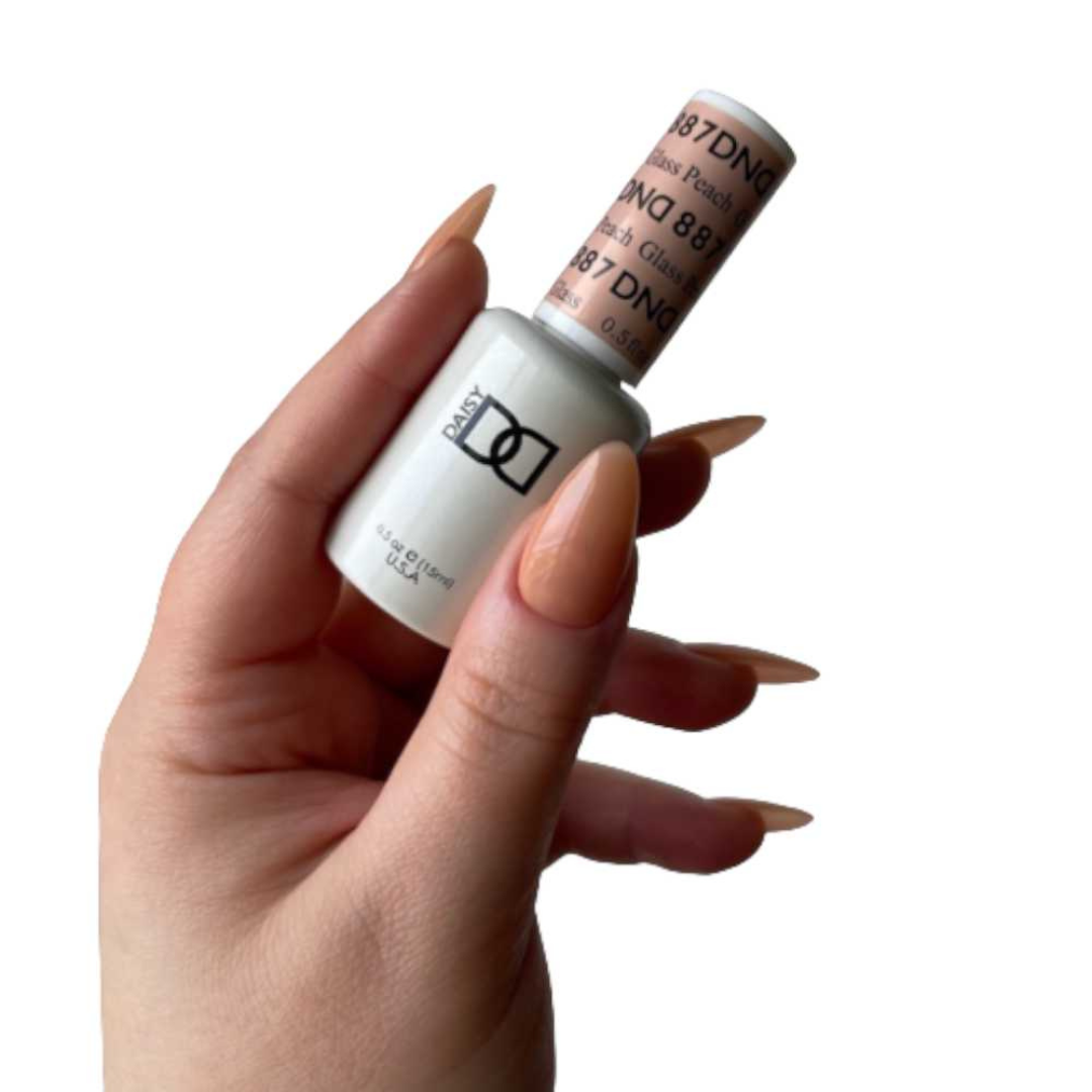 dnd sheer collection, sheer nail polish, gel polish, regular nail polish, dnd nail lacquer, 887 Glass Peach, nail salon aylmer
