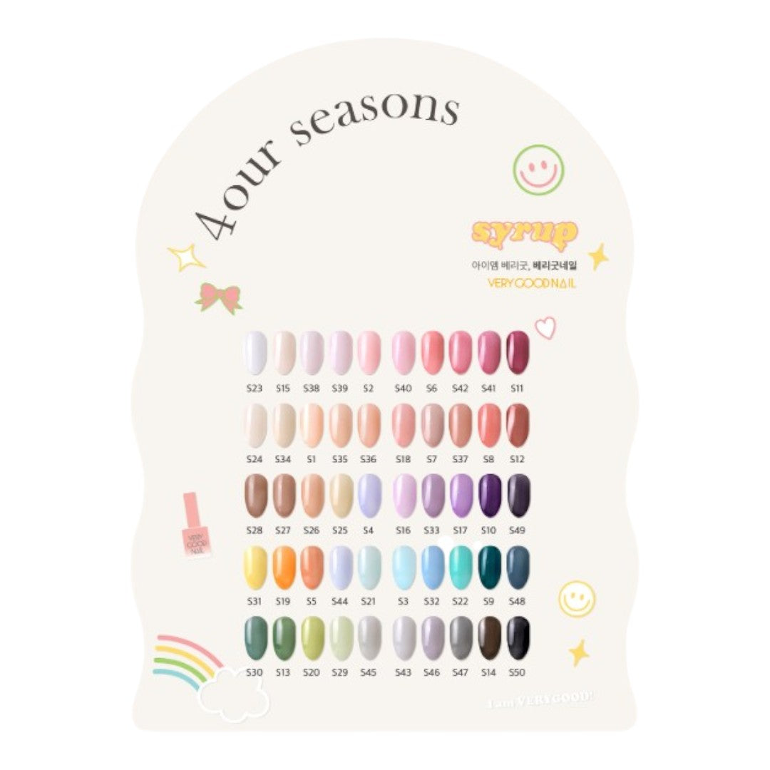 Very Good Nail Four Seasons 2023 Syrup Collection, korean nails, korean gel nail polish, korean nail salon, korean nail art, korean nail color, korean nail polish, very good nail