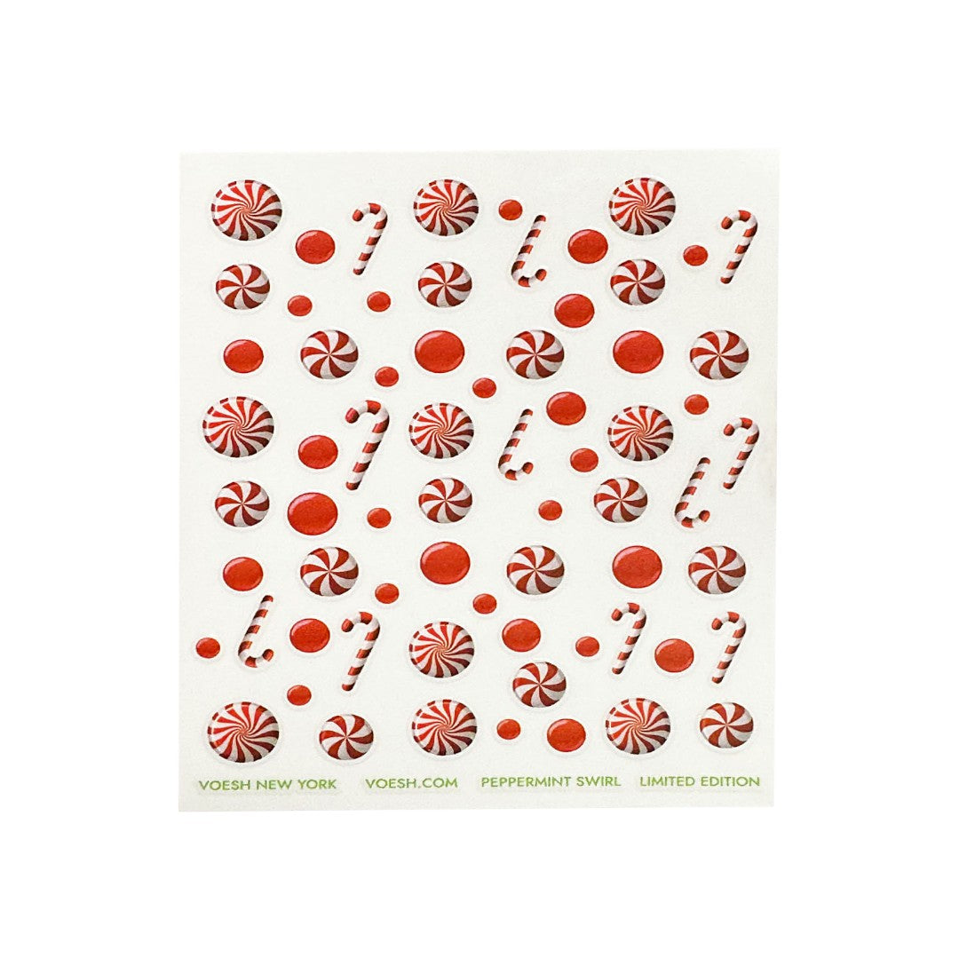 Voesh Peppermint Swirl Duo (4 Step Pedi Kit + Hand Cream + Nail Stickers)