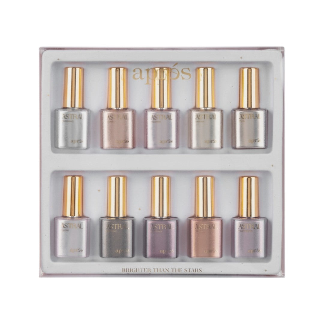 apres astral gel, apres Flash Glitter Gel Polish The Astral Collection FG01-10 (10pcs), classique nails beauty supply