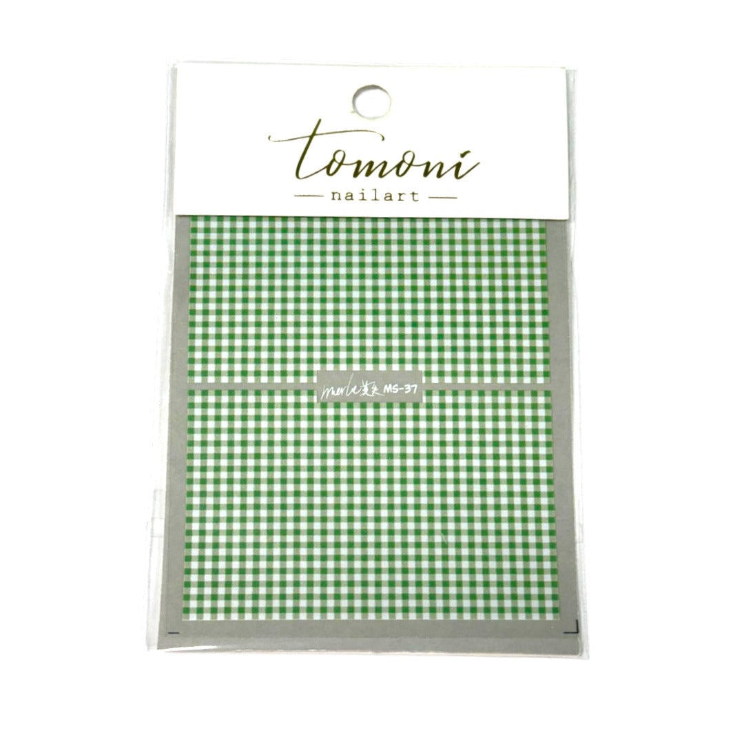 CNBS Nail Stickers - Green & White #55/MS37