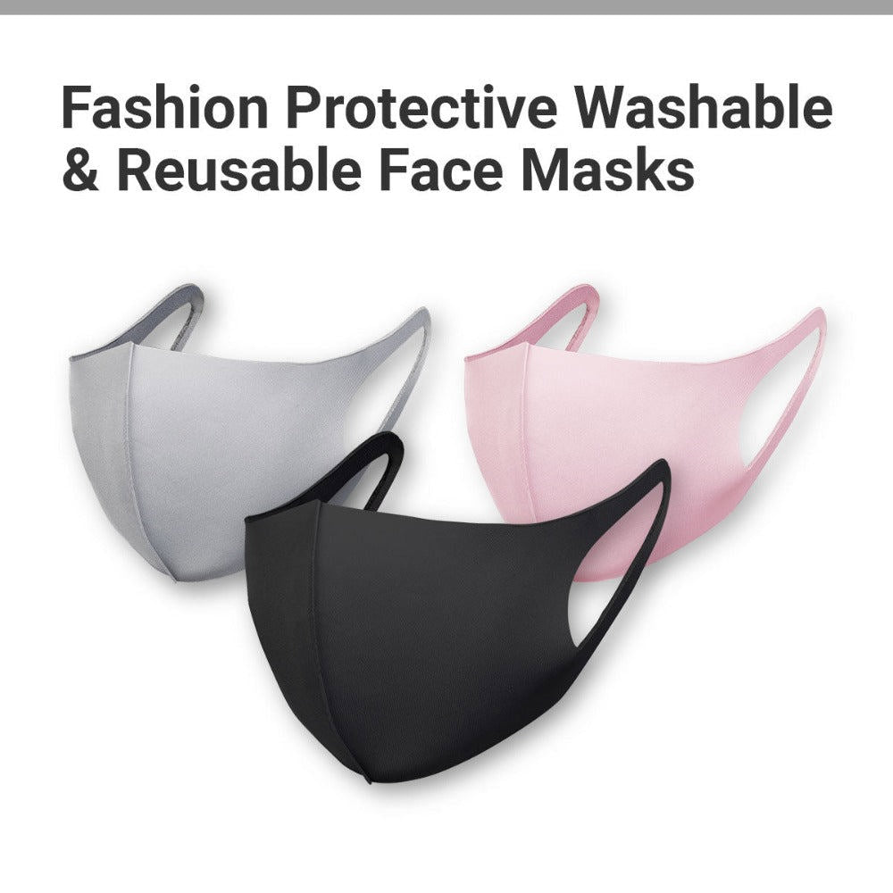 Fashion Mask Washable (Black, Grey or Pink)