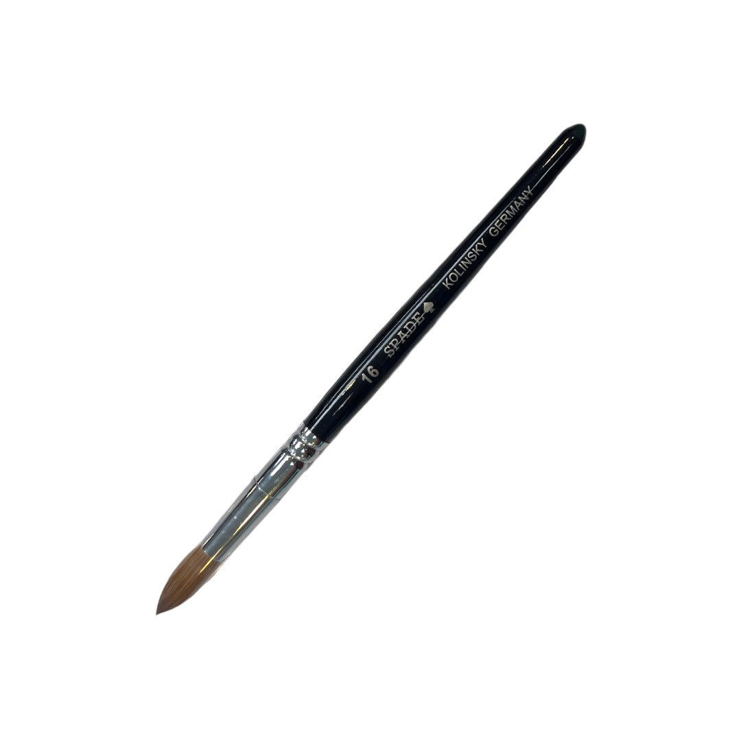 Spade Acrylic Brush - Kolinsky Black Handle #16
