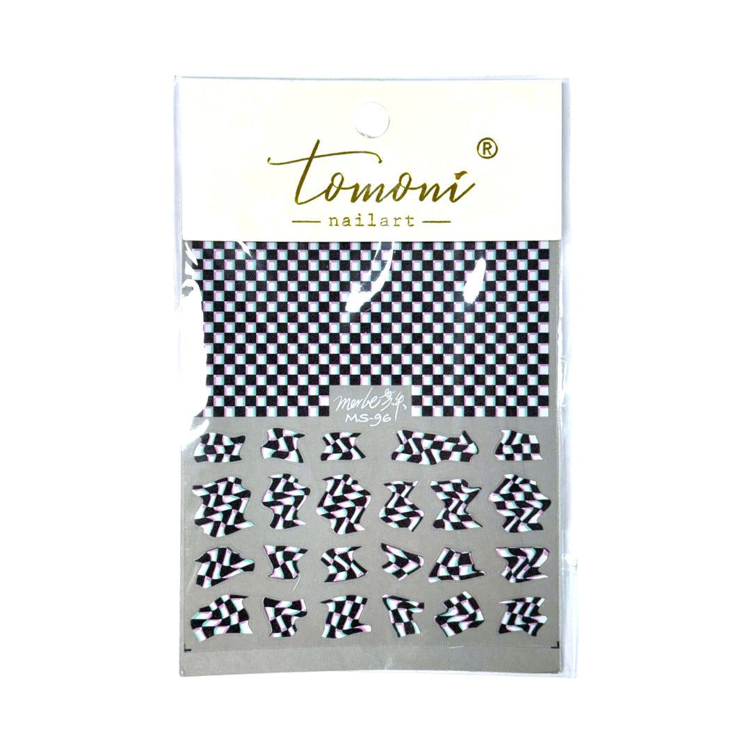 CNBS Nail Stickers - Black & White Checkered #62/MS96