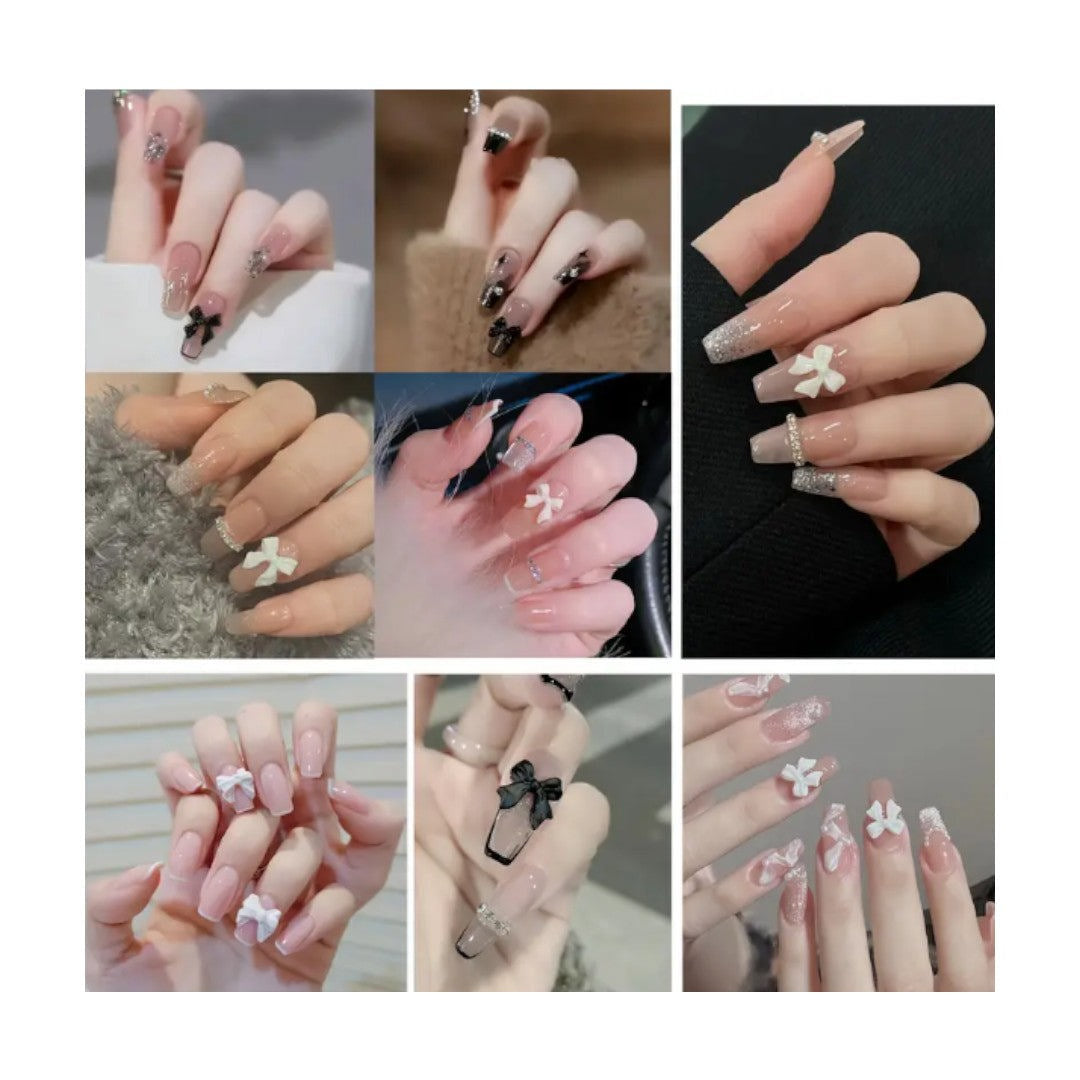 CNBS Nail Charms - Ribbon Bows & Pearls 70pcs