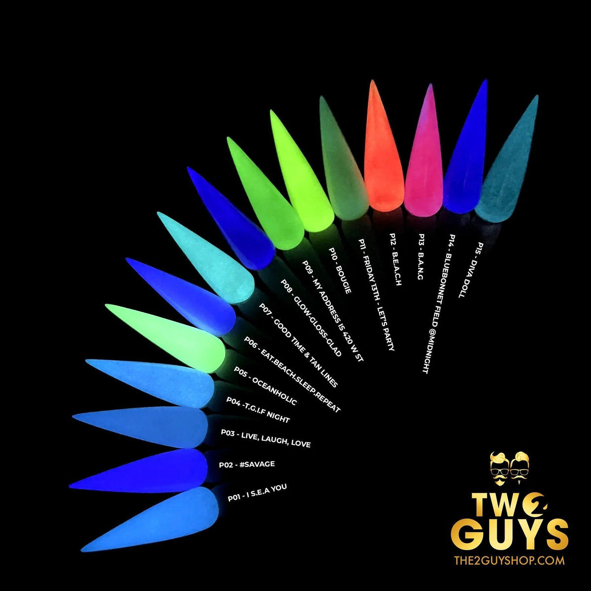 2Guys Acrylic & Dipping Powder - Good Time & Tan Lines #Glow-P07 (2oz)